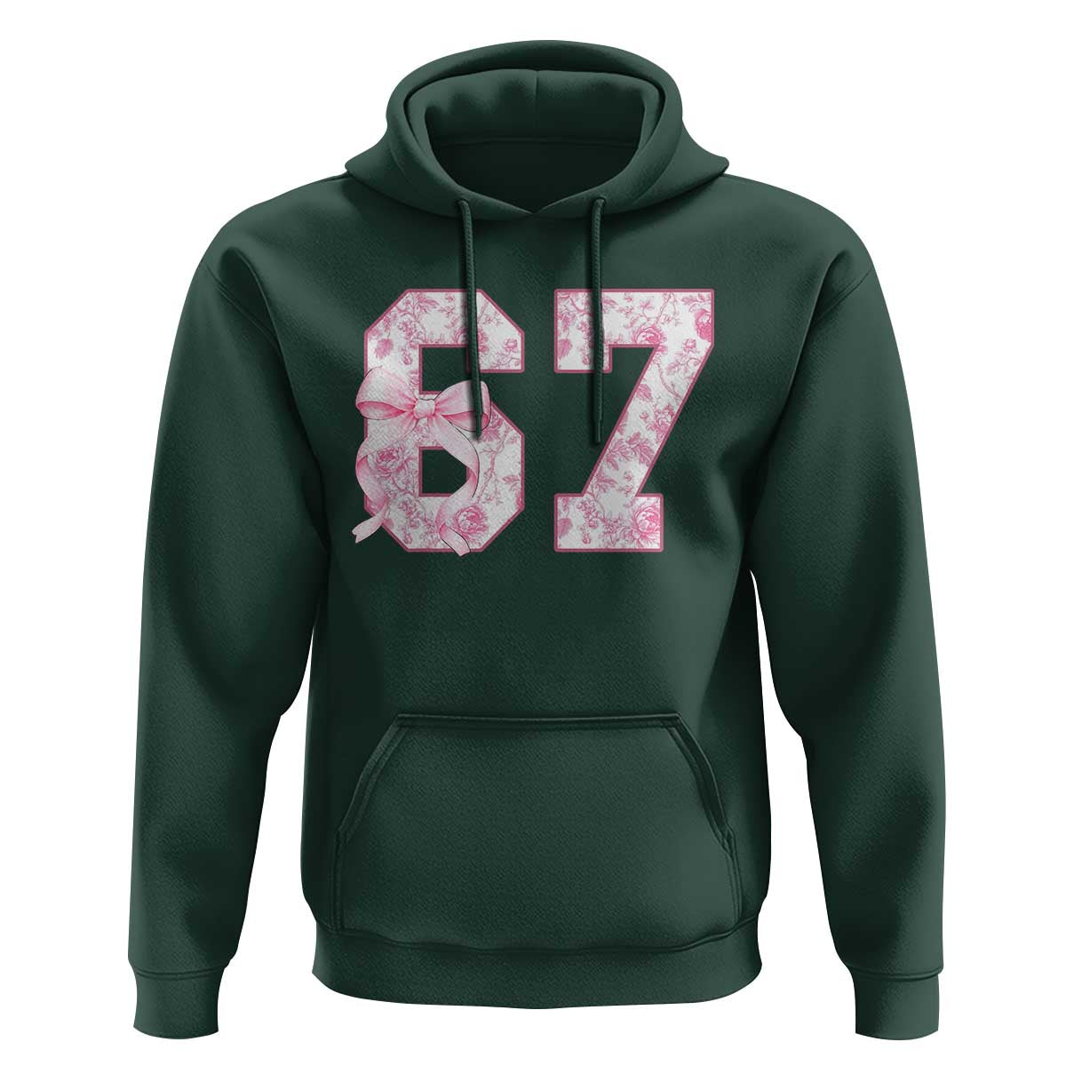 Six Seven Coquette Girl Hoodie Funny 67 Meme Gen Alpha Slang Pink Floral Bow Aesthetic - Wonder Print Shop