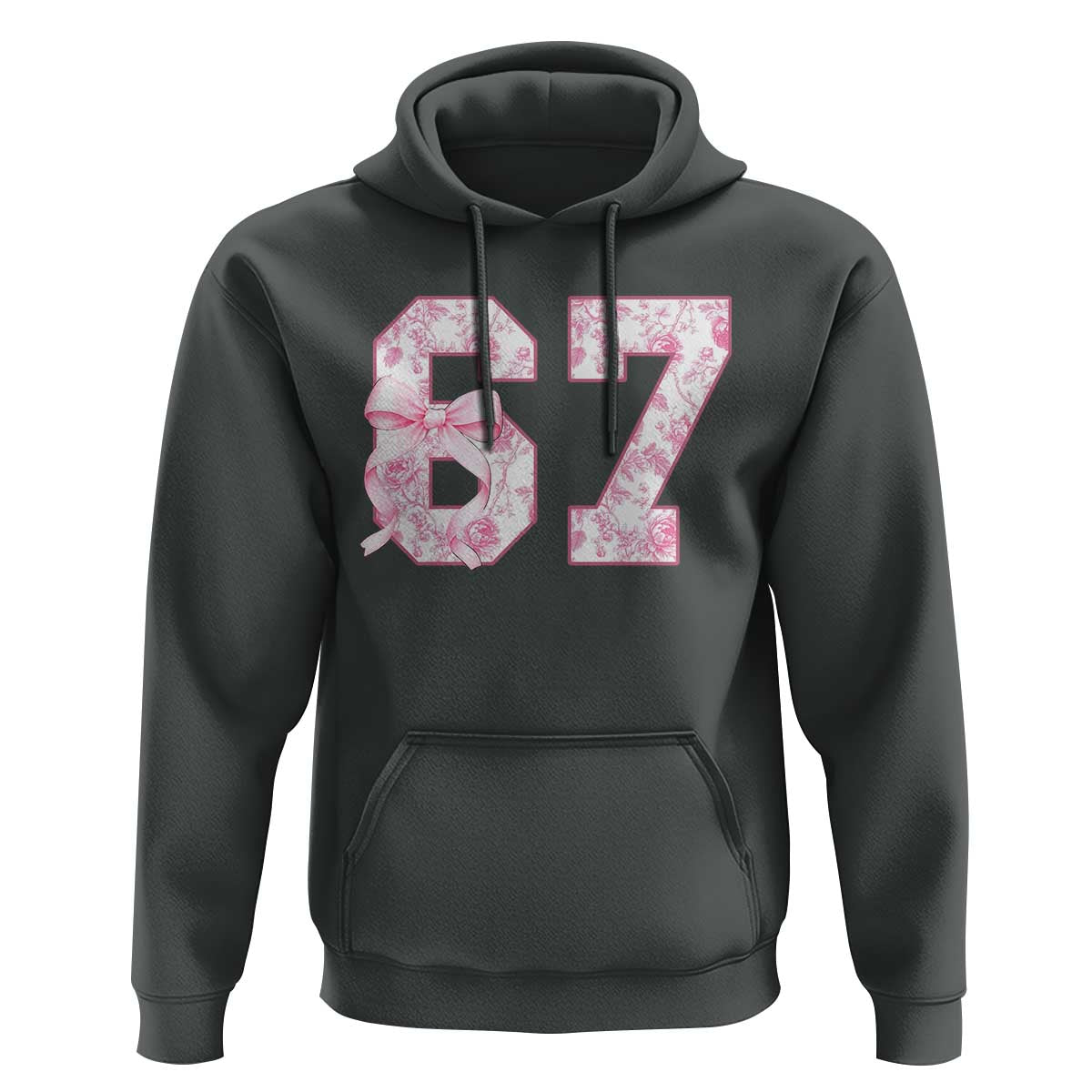 Six Seven Coquette Girl Hoodie Funny 67 Meme Gen Alpha Slang Pink Floral Bow Aesthetic - Wonder Print Shop