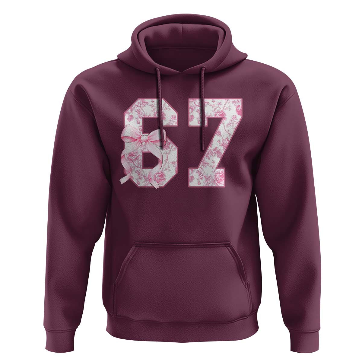 Six Seven Coquette Girl Hoodie Funny 67 Meme Gen Alpha Slang Pink Floral Bow Aesthetic - Wonder Print Shop