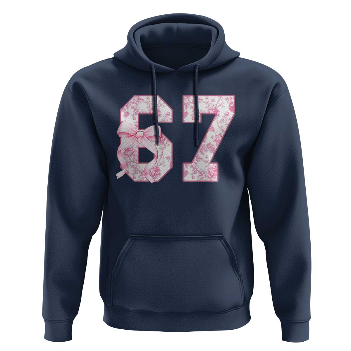 Six Seven Coquette Girl Hoodie Funny 67 Meme Gen Alpha Slang Pink Floral Bow Aesthetic - Wonder Print Shop