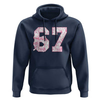 Six Seven Coquette Girl Hoodie Funny 67 Meme Gen Alpha Slang Pink Floral Bow Aesthetic - Wonder Print Shop