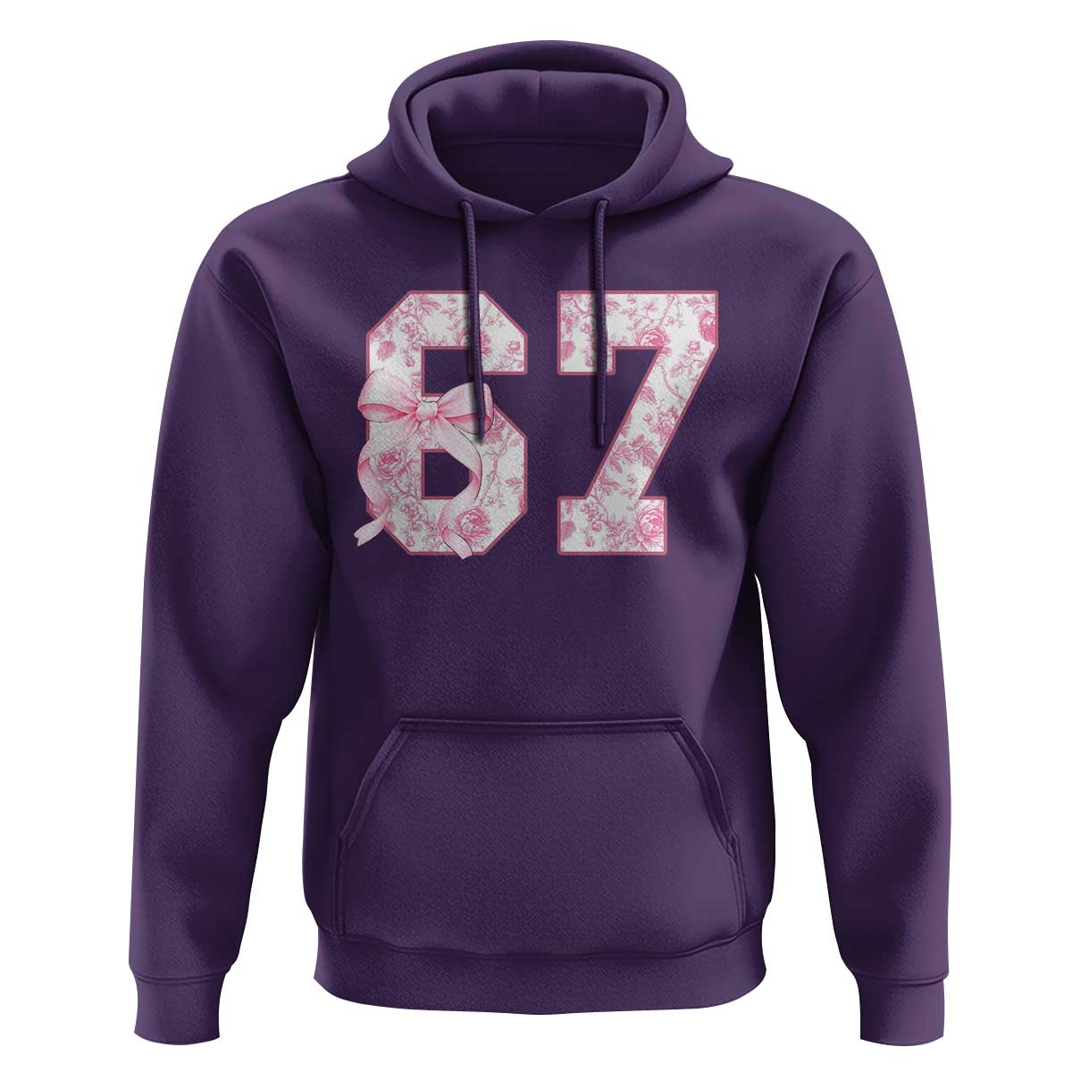 Six Seven Coquette Girl Hoodie Funny 67 Meme Gen Alpha Slang Pink Floral Bow Aesthetic - Wonder Print Shop