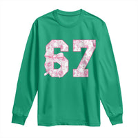 Six Seven Coquette Girl Long Sleeve Shirt Funny 67 Meme Gen Alpha Slang Pink Floral Bow Aesthetic - Wonder Print Shop