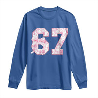 Six Seven Coquette Girl Long Sleeve Shirt Funny 67 Meme Gen Alpha Slang Pink Floral Bow Aesthetic - Wonder Print Shop