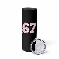 Six Seven Coquette Girl Skinny Tumbler Funny 67 Meme Gen Alpha Slang Pink Floral Bow Aesthetic - Wonder Print Shop