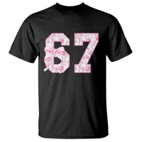 Six Seven Coquette Girl T Shirt Funny 67 Meme Gen Alpha Slang Pink Floral Bow Aesthetic - Wonder Print Shop