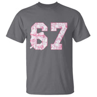 Six Seven Coquette Girl T Shirt Funny 67 Meme Gen Alpha Slang Pink Floral Bow Aesthetic - Wonder Print Shop