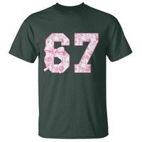 Six Seven Coquette Girl T Shirt Funny 67 Meme Gen Alpha Slang Pink Floral Bow Aesthetic - Wonder Print Shop