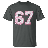 Six Seven Coquette Girl T Shirt Funny 67 Meme Gen Alpha Slang Pink Floral Bow Aesthetic - Wonder Print Shop