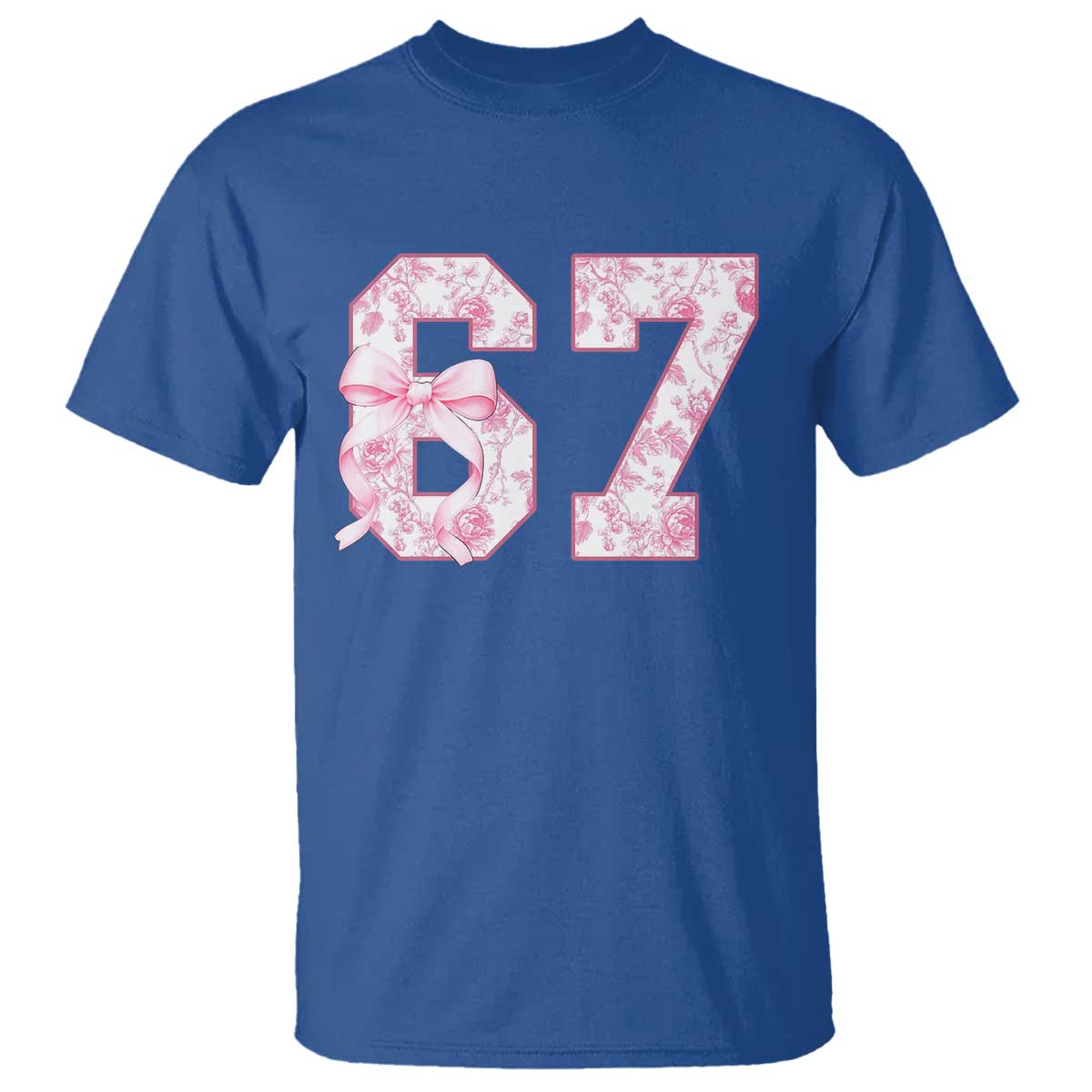 Six Seven Coquette Girl T Shirt Funny 67 Meme Gen Alpha Slang Pink Floral Bow Aesthetic - Wonder Print Shop