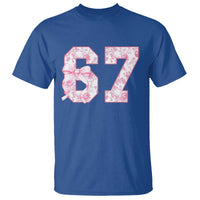 Six Seven Coquette Girl T Shirt Funny 67 Meme Gen Alpha Slang Pink Floral Bow Aesthetic - Wonder Print Shop