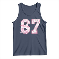 Six Seven Coquette Girl Tank Top Funny 67 Meme Gen Alpha Slang Pink Floral Bow Aesthetic - Wonder Print Shop