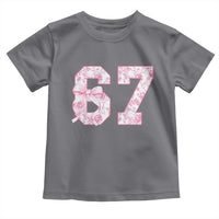 Six Seven Coquette Girl Toddler T Shirt Funny 67 Meme Gen Alpha Slang Pink Floral Bow Aesthetic - Wonder Print Shop