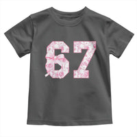 Six Seven Coquette Girl Toddler T Shirt Funny 67 Meme Gen Alpha Slang Pink Floral Bow Aesthetic - Wonder Print Shop