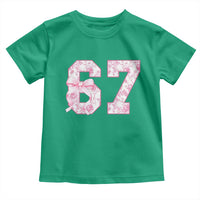 Six Seven Coquette Girl Toddler T Shirt Funny 67 Meme Gen Alpha Slang Pink Floral Bow Aesthetic - Wonder Print Shop