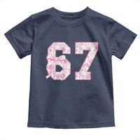 Six Seven Coquette Girl Toddler T Shirt Funny 67 Meme Gen Alpha Slang Pink Floral Bow Aesthetic - Wonder Print Shop