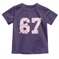Six Seven Coquette Girl Toddler T Shirt Funny 67 Meme Gen Alpha Slang Pink Floral Bow Aesthetic - Wonder Print Shop