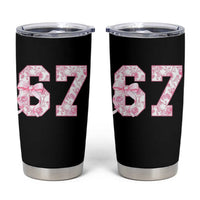 Six Seven Coquette Girl Tumbler Cup Funny 67 Meme Gen Alpha Slang Pink Floral Bow Aesthetic - Wonder Print Shop