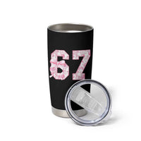 Six Seven Coquette Girl Tumbler Cup Funny 67 Meme Gen Alpha Slang Pink Floral Bow Aesthetic - Wonder Print Shop