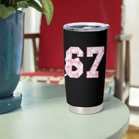 Six Seven Coquette Girl Tumbler Cup Funny 67 Meme Gen Alpha Slang Pink Floral Bow Aesthetic - Wonder Print Shop