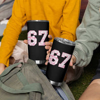 Six Seven Coquette Girl Tumbler Cup Funny 67 Meme Gen Alpha Slang Pink Floral Bow Aesthetic - Wonder Print Shop