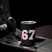 Six Seven Coquette Girl Tumbler Cup Funny 67 Meme Gen Alpha Slang Pink Floral Bow Aesthetic - Wonder Print Shop