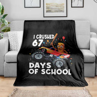 67 Days of School Monster Truck Throw Blanket 67th Day Boys Tung Tung Tung Sahur - Wonder Print Shop