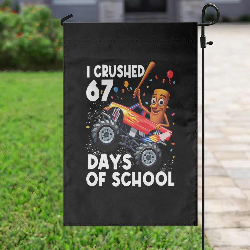 67 Days of School Monster Truck Garden Flag 67th Day Boys Tung Tung Tung Sahur - Wonder Print Shop