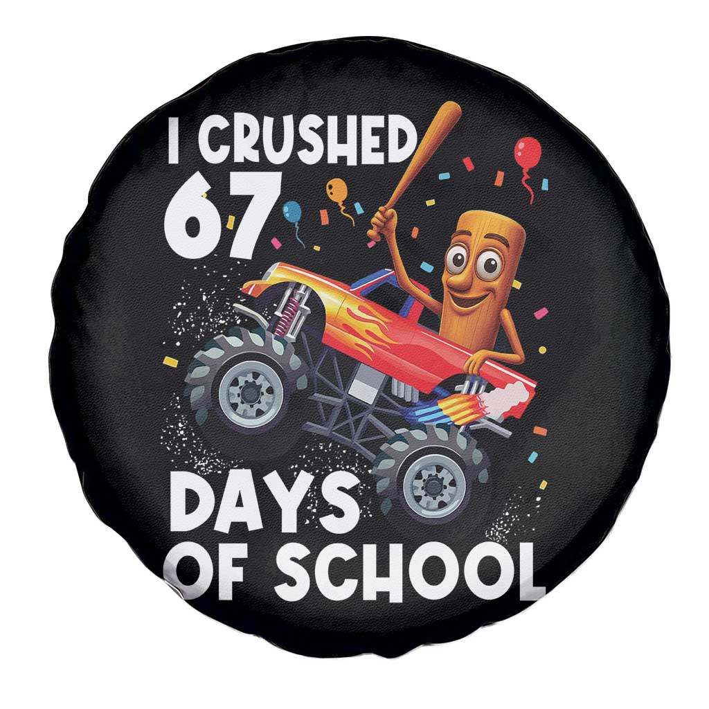 67 Days of School Monster Truck Spare Tire Cover 67th Day Boys Tung Tung Tung Sahur - Wonder Print Shop