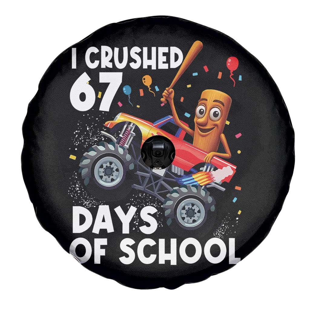 67 Days of School Monster Truck Spare Tire Cover 67th Day Boys Tung Tung Tung Sahur - Wonder Print Shop