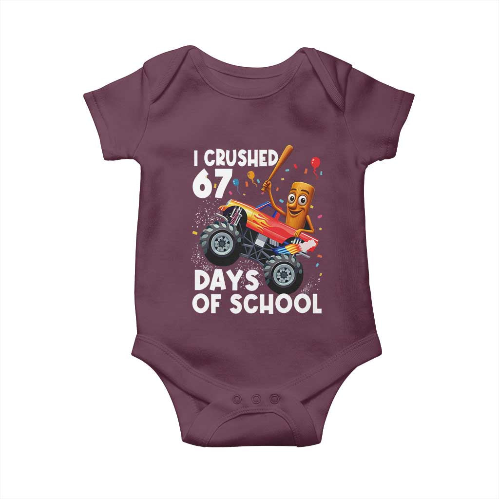 67 Days of School Monster Truck Baby Onesie 67th Day Boys Tung Tung Tung Sahur - Wonder Print Shop