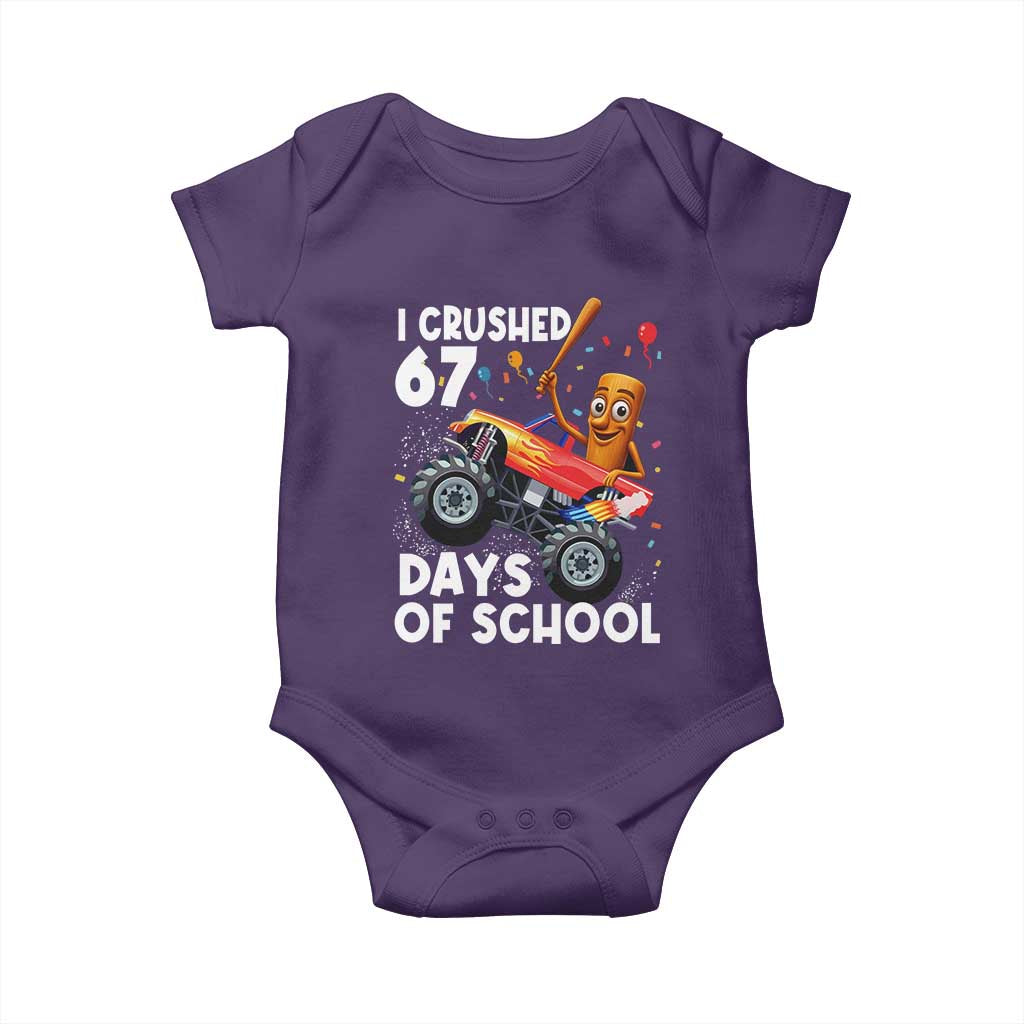 67 Days of School Monster Truck Baby Onesie 67th Day Boys Tung Tung Tung Sahur - Wonder Print Shop