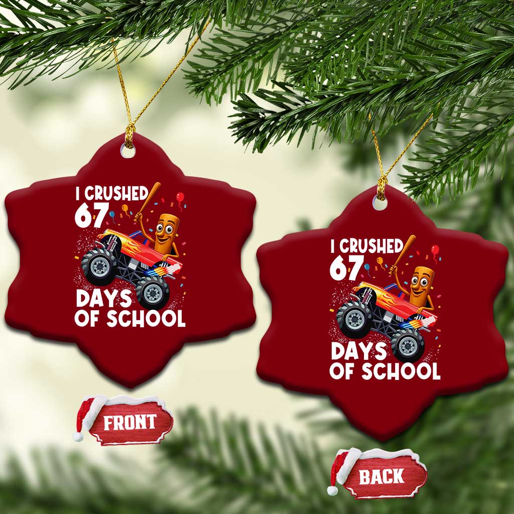 67 Days of School Monster Truck Ceramic Ornament 67th Day Boys Tung Tung Tung Sahur - Wonder Print Shop