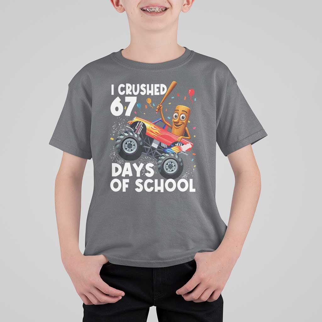 67 Days of School Monster Truck T Shirt For Kid 67th Day Boys Tung Tung Tung Sahur - Wonder Print Shop