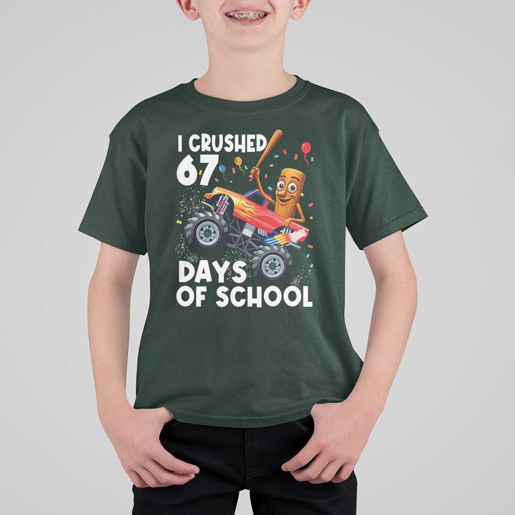 67 Days of School Monster Truck T Shirt For Kid 67th Day Boys Tung Tung Tung Sahur - Wonder Print Shop