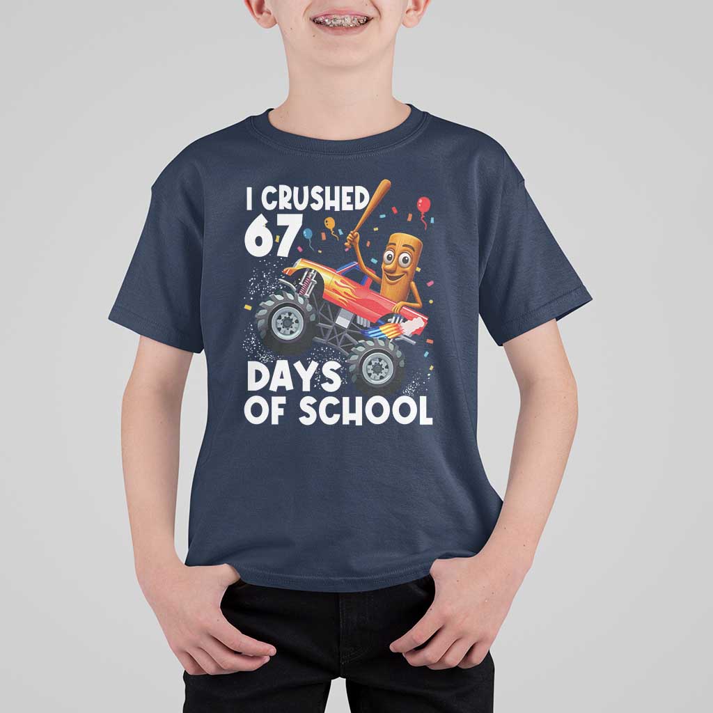 67 Days of School Monster Truck T Shirt For Kid 67th Day Boys Tung Tung Tung Sahur - Wonder Print Shop