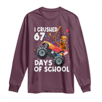 67 Days of School Monster Truck Long Sleeve Shirt 67th Day Boys Tung Tung Tung Sahur - Wonder Print Shop