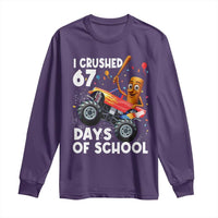 67 Days of School Monster Truck Long Sleeve Shirt 67th Day Boys Tung Tung Tung Sahur - Wonder Print Shop