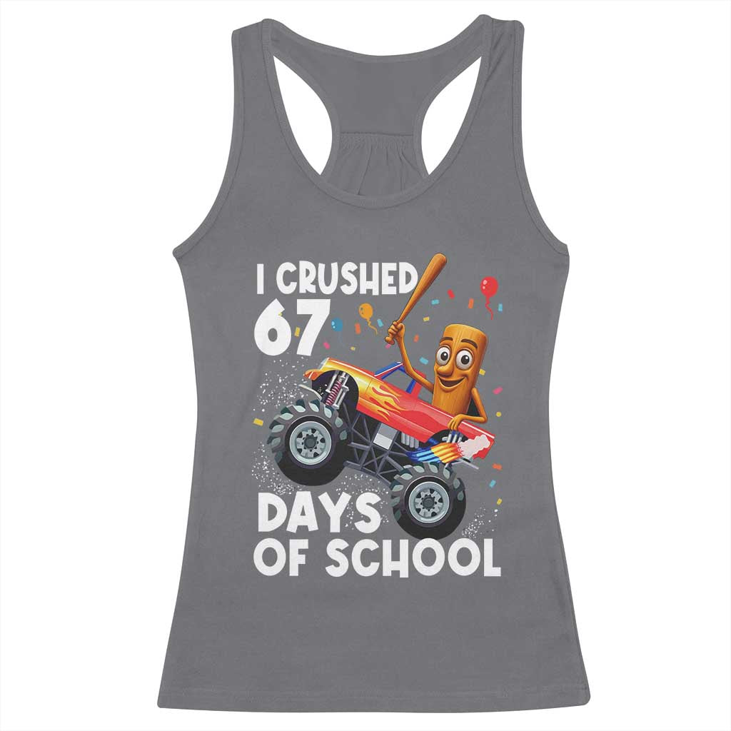 67 Days of School Monster Truck Racerback Tank Top 67th Day Boys Tung Tung Tung Sahur - Wonder Print Shop