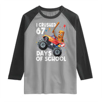 67 Days of School Monster Truck Raglan Shirt 67th Day Boys Tung Tung Tung Sahur - Wonder Print Shop