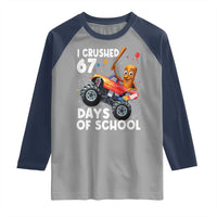 67 Days of School Monster Truck Raglan Shirt 67th Day Boys Tung Tung Tung Sahur - Wonder Print Shop