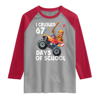 67 Days of School Monster Truck Raglan Shirt 67th Day Boys Tung Tung Tung Sahur - Wonder Print Shop