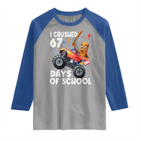 67 Days of School Monster Truck Raglan Shirt 67th Day Boys Tung Tung Tung Sahur - Wonder Print Shop