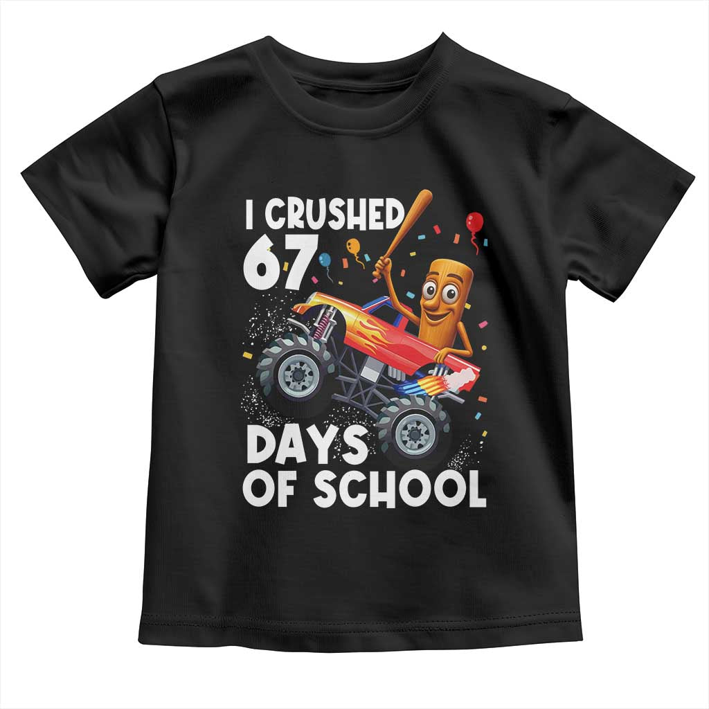 67 Days of School Monster Truck Toddler T Shirt 67th Day Boys Tung Tung Tung Sahur - Wonder Print Shop