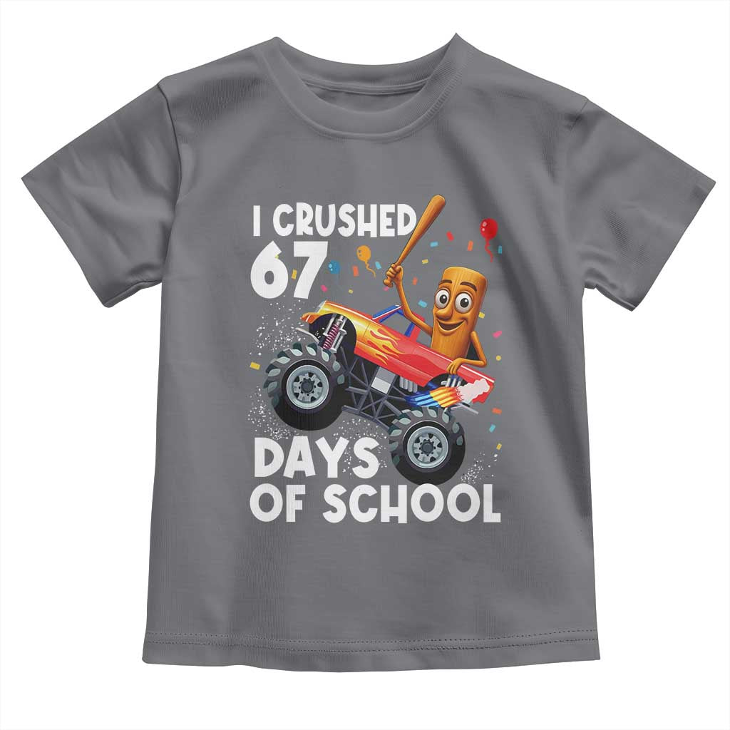 67 Days of School Monster Truck Toddler T Shirt 67th Day Boys Tung Tung Tung Sahur - Wonder Print Shop
