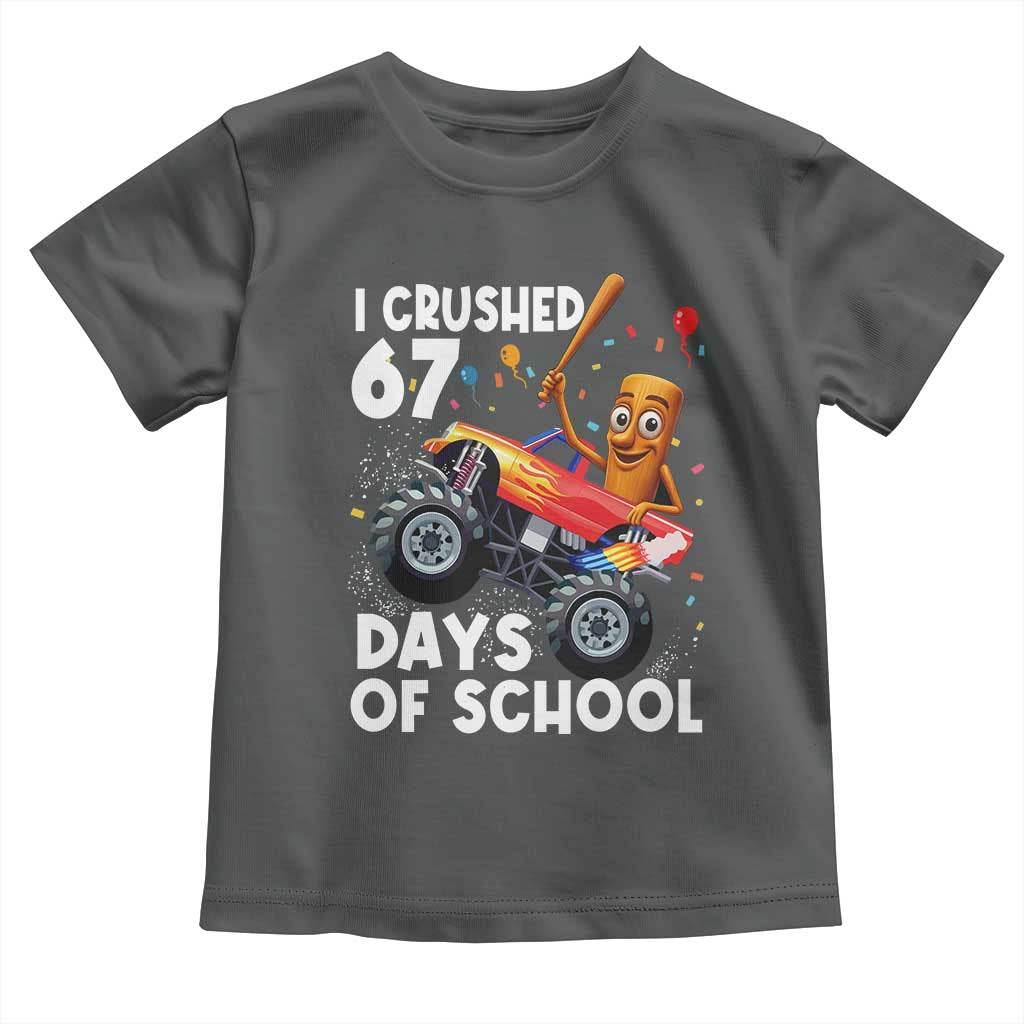 67 Days of School Monster Truck Toddler T Shirt 67th Day Boys Tung Tung Tung Sahur - Wonder Print Shop