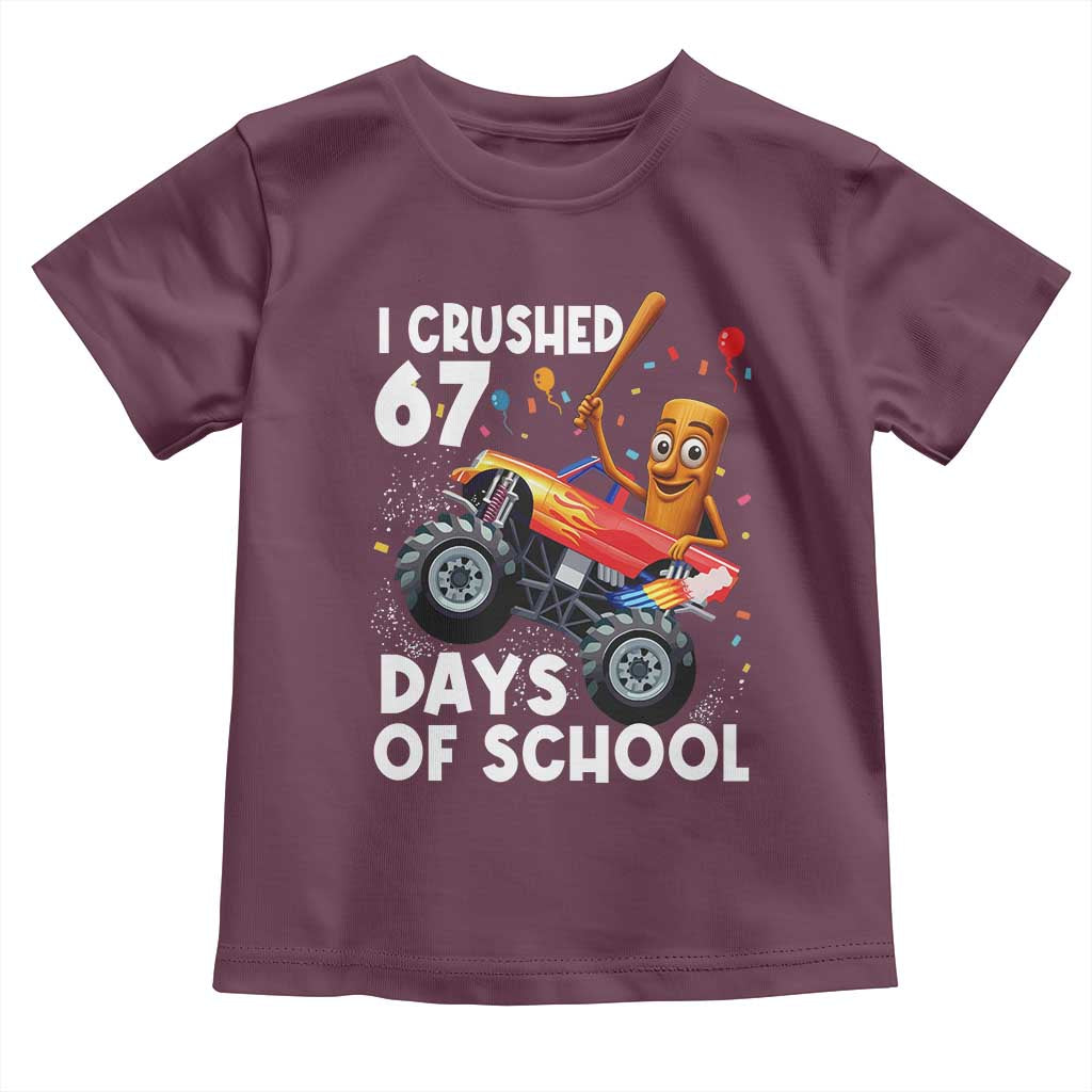 67 Days of School Monster Truck Toddler T Shirt 67th Day Boys Tung Tung Tung Sahur - Wonder Print Shop
