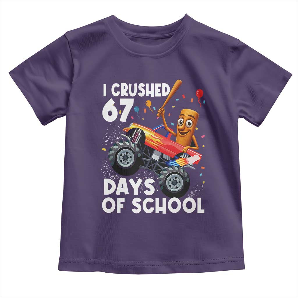 67 Days of School Monster Truck Toddler T Shirt 67th Day Boys Tung Tung Tung Sahur - Wonder Print Shop