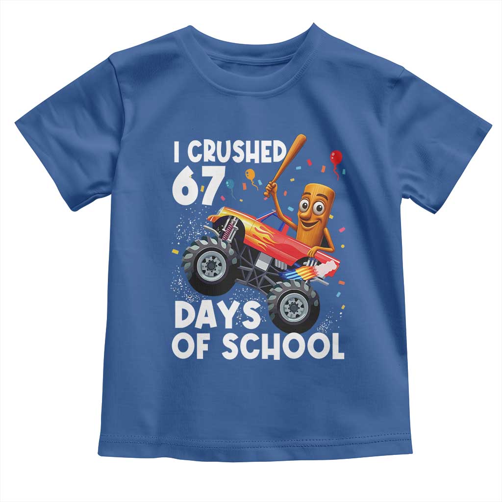 67 Days of School Monster Truck Toddler T Shirt 67th Day Boys Tung Tung Tung Sahur - Wonder Print Shop