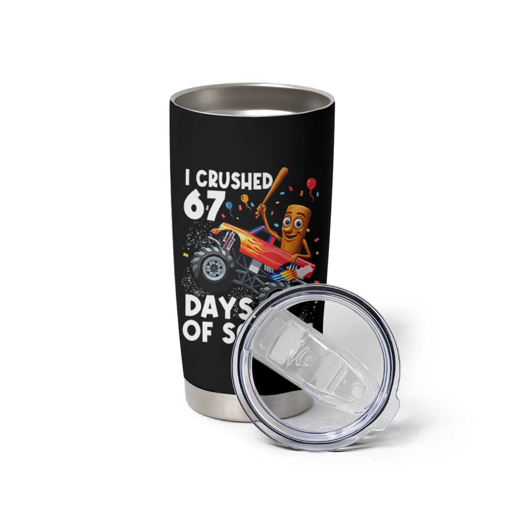 67 Days of School Monster Truck Tumbler Cup 67th Day Boys Tung Tung Tung Sahur - Wonder Print Shop
